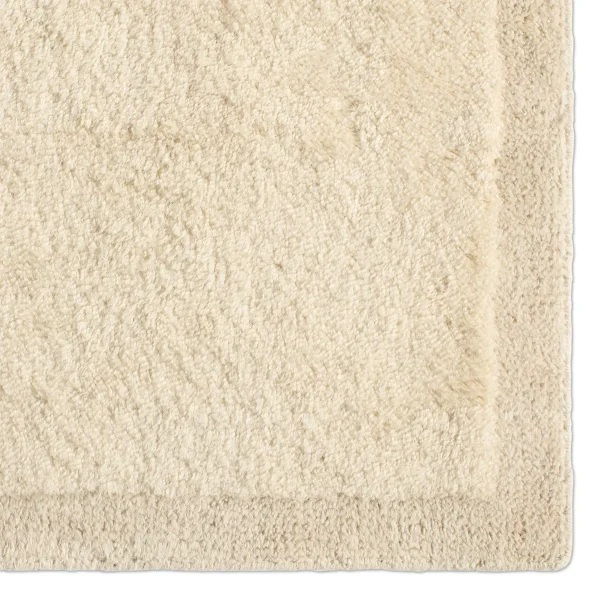 Modern Minimalist Hand Tufted Wool & Tencel Area Rug – Ivory Geometric Contemporary Carpet | KW10005