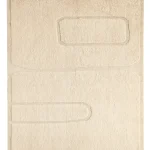 Modern Minimalist Hand Tufted Wool & Tencel Area Rug – Ivory Geometric Contemporary Carpet | KW10005